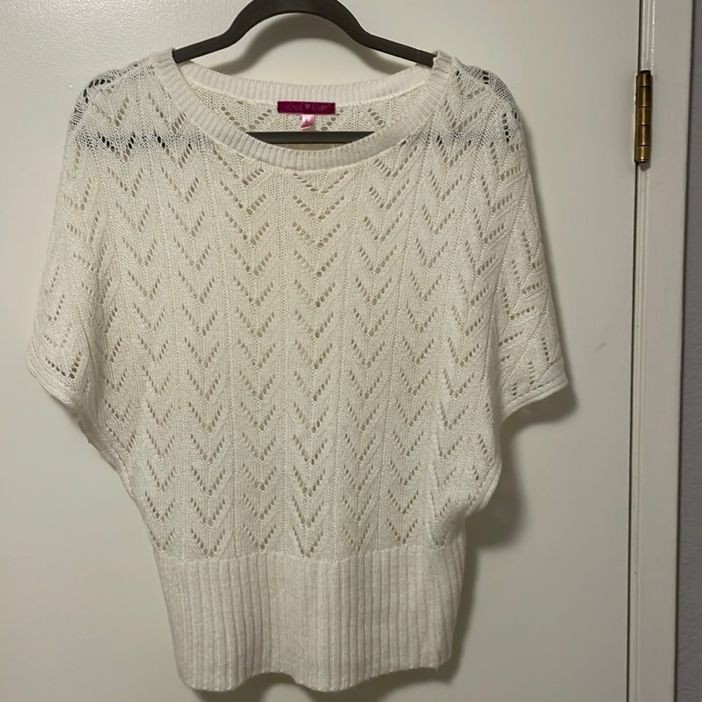 White Derek Heart Sweater